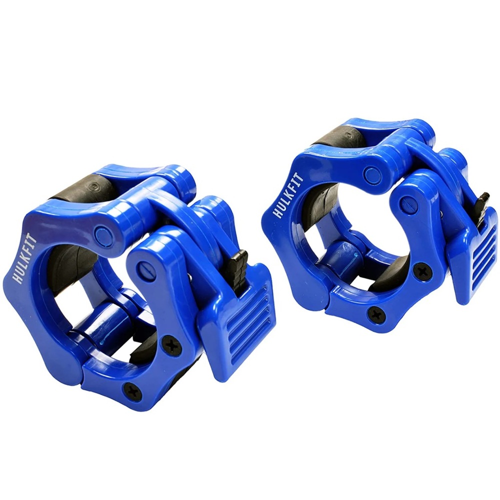 NIB HULKFIT ABS QUICK RELEASE BARBELL COLLARS - BLUE